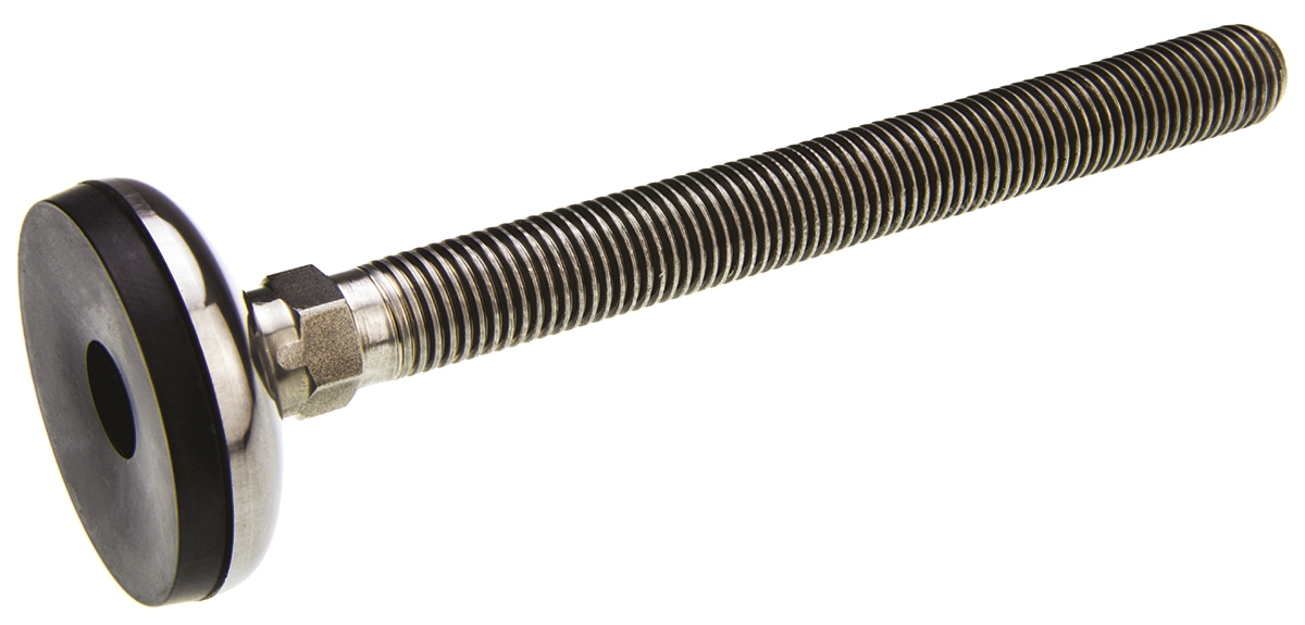 Nu-Tech Engineering M16 50 mm Dia. Adjustable Foot, Stainless Steel, 350 kg Static Load Capacity 3.5 ° Tilt Angle