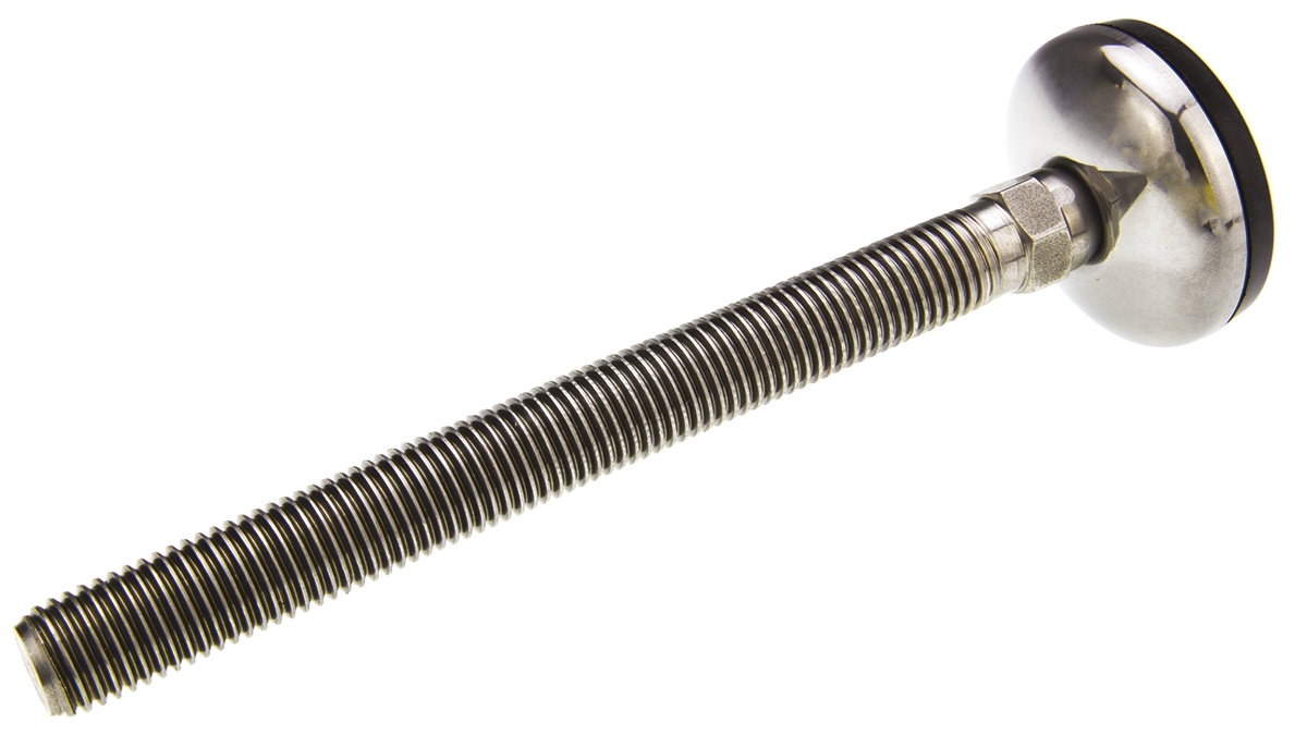a105013 Nu-Tech Engineering M16 50 mm Dia. Adjustable Foot, Stainless Steel, 350 kg Static Load Capacity 3.5 ° Tilt Angle