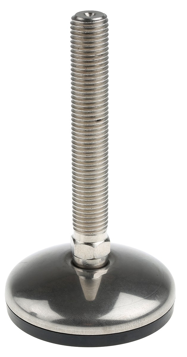 Nu-Tech Engineering M16 50 mm Dia. Adjustable Foot, Stainless Steel, 750 kg Static Load Capacity 3.5 ° Tilt Angle