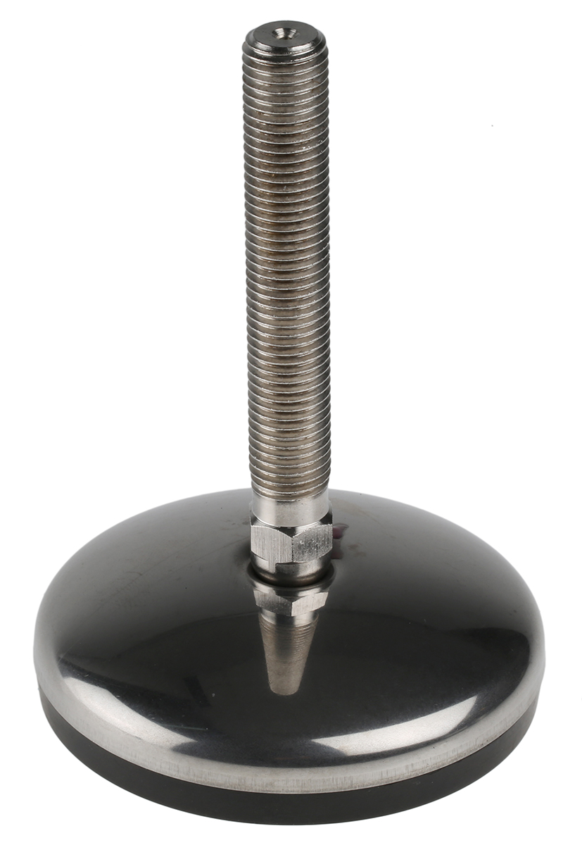 Nu-Tech Engineering M16 100 mm Dia. Adjustable Foot, Stainless Steel, 1000 kg Static Load Capacity 3.5 ° Tilt Angle