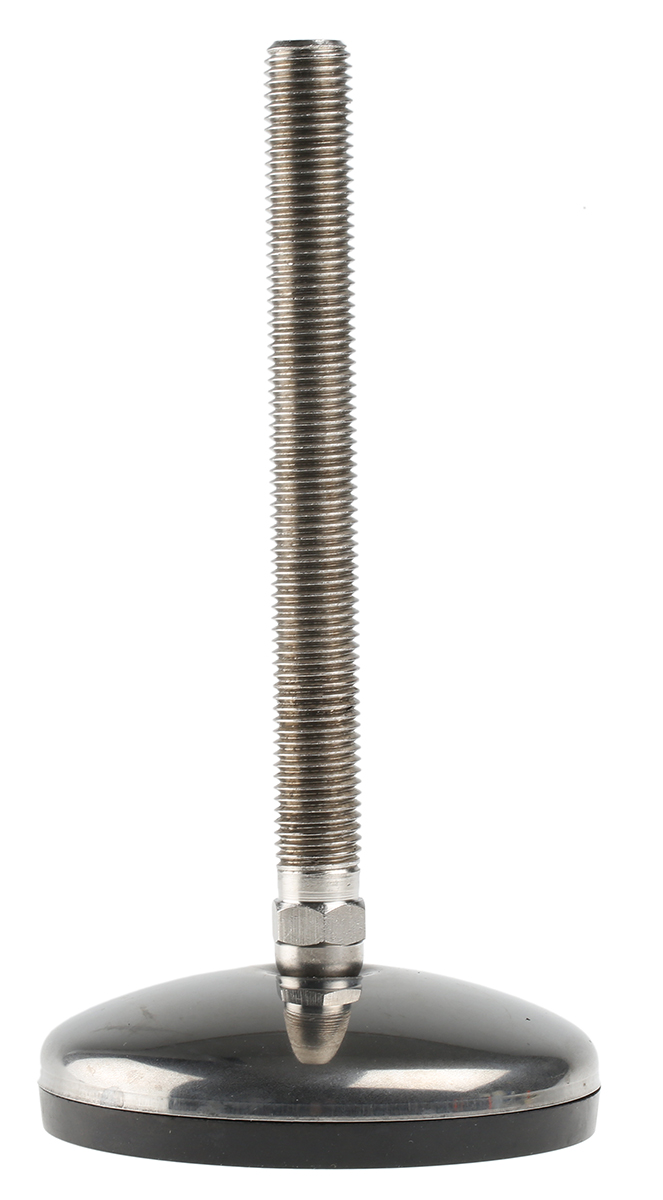 a105024 Nu-Tech Engineering M16 100 mm Dia. Adjustable Foot, Stainless Steel, 1000 kg Static Load Capacity 3.5 ° Tilt Angle