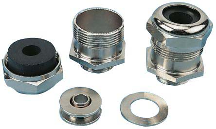 Agro Progress MS EMC Rapid Series Metallic Nickel Plated Brass Cable Gland, PG21 Thread, 16 mm min., 19 mm max., IP68