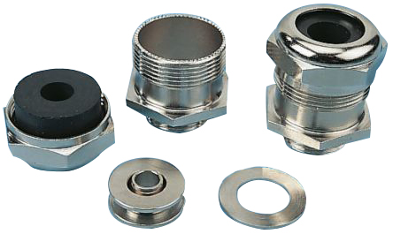 Agro Progress MS EMC Rapid Series Metallic Nickel Plated Brass Cable Gland, PG29 Thread, 19 mm min., 23 mm max., IP68