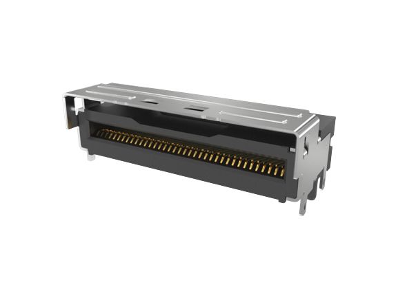 Amphenol Communications Solutions Right Angle Edge Connector, 74-Contacts, 0.6mm Pitch