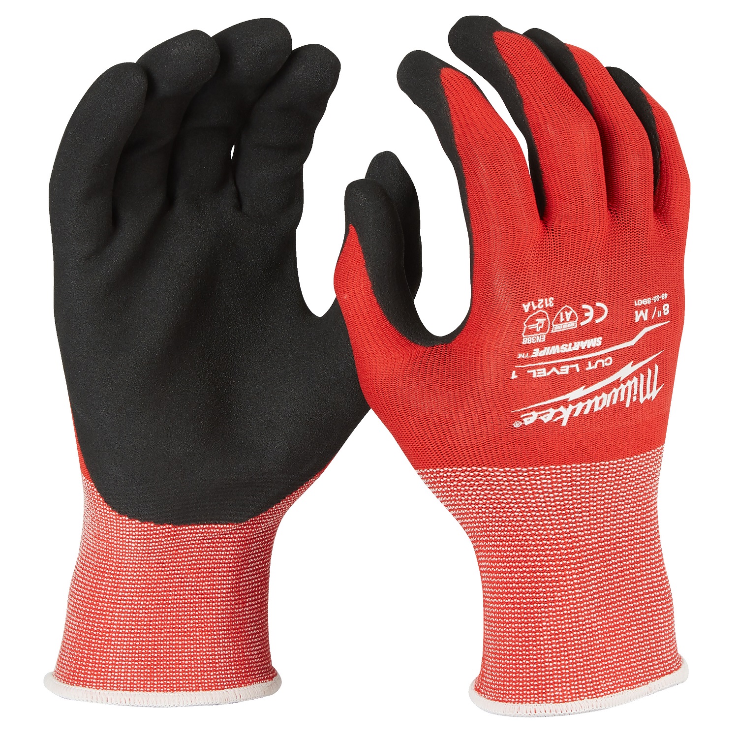 Milwaukee CUT C Black, Red Nitrile Nitrile Work Gloves, Nitrile Coating