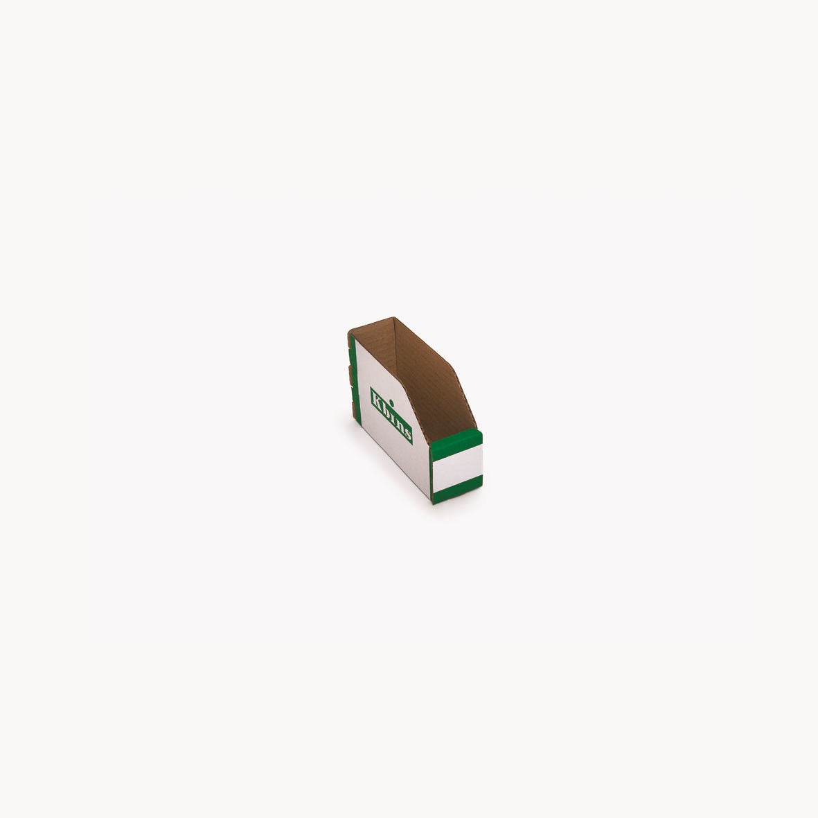 Kbins Cardboard Recycle Bin, 150 mm x 50 mm x 100 mm, White, Green