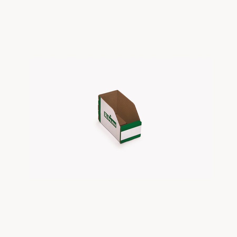 Kbins Cardboard Recycle Bin, 150 mm x 75 mm x 100 mm, White, Green