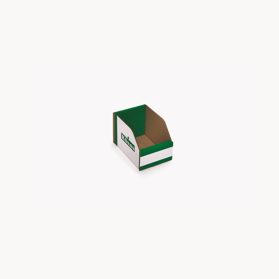 Kbins Cardboard Recycle Bin, 150 mm x 100 mm x 100 mm, White, Green
