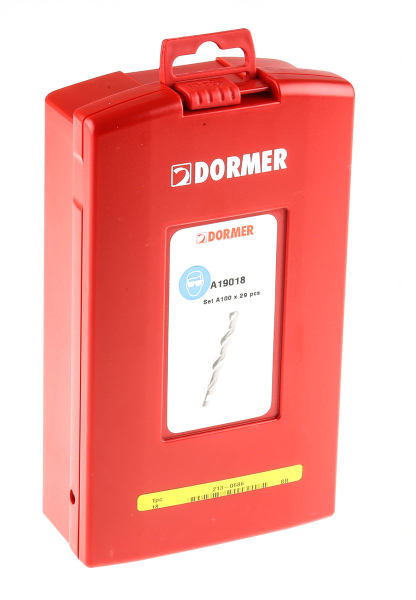 a19018 Dormer 29-Piece Twist Set for Multi-Material, 0.5 in Max, 0.0625 in Min, HSS Bits