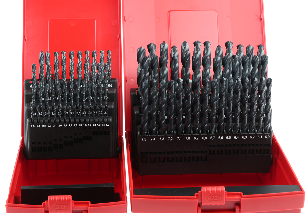a190209 Dormer 91-Piece Twist Set for Multi-Material, 10 mm Max, 1 mm Min, High Speed Steel Bits