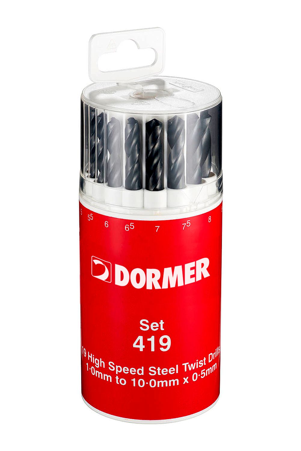 a191419 Dormer 19-Piece Jobber Drill Set, 10 mm Max, 1 mm Min, HSS Bits