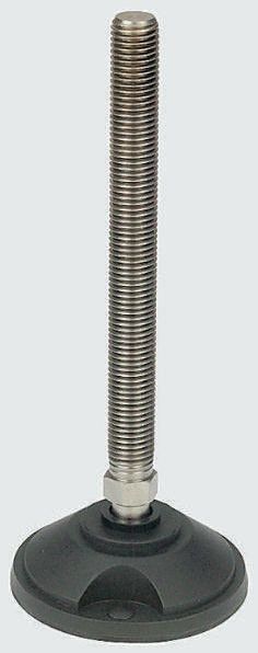 Nu-Tech Engineering M20 100 mm Dia. Adjustable Foot, Stainless Steel, 2000 kg Static Load Capacity 10 ° Tilt Angle