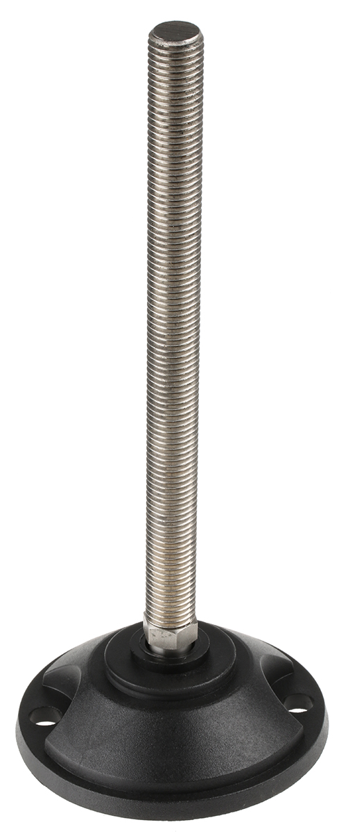 Nu-Tech Engineering M16 100 mm Dia. Adjustable Foot, Stainless Steel, 2000 kg Static Load Capacity 10 ° Tilt Angle
