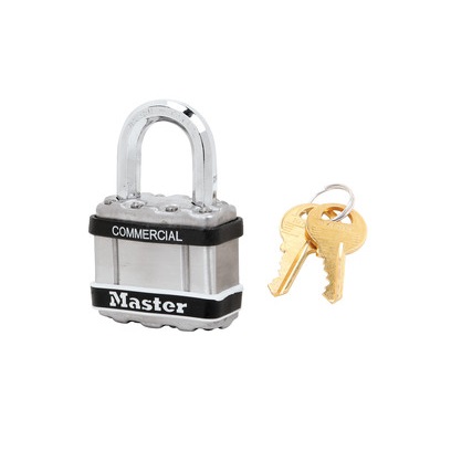 m1sts Master Lock Key Weatherproof Steel Padlock, 8mm Shackle