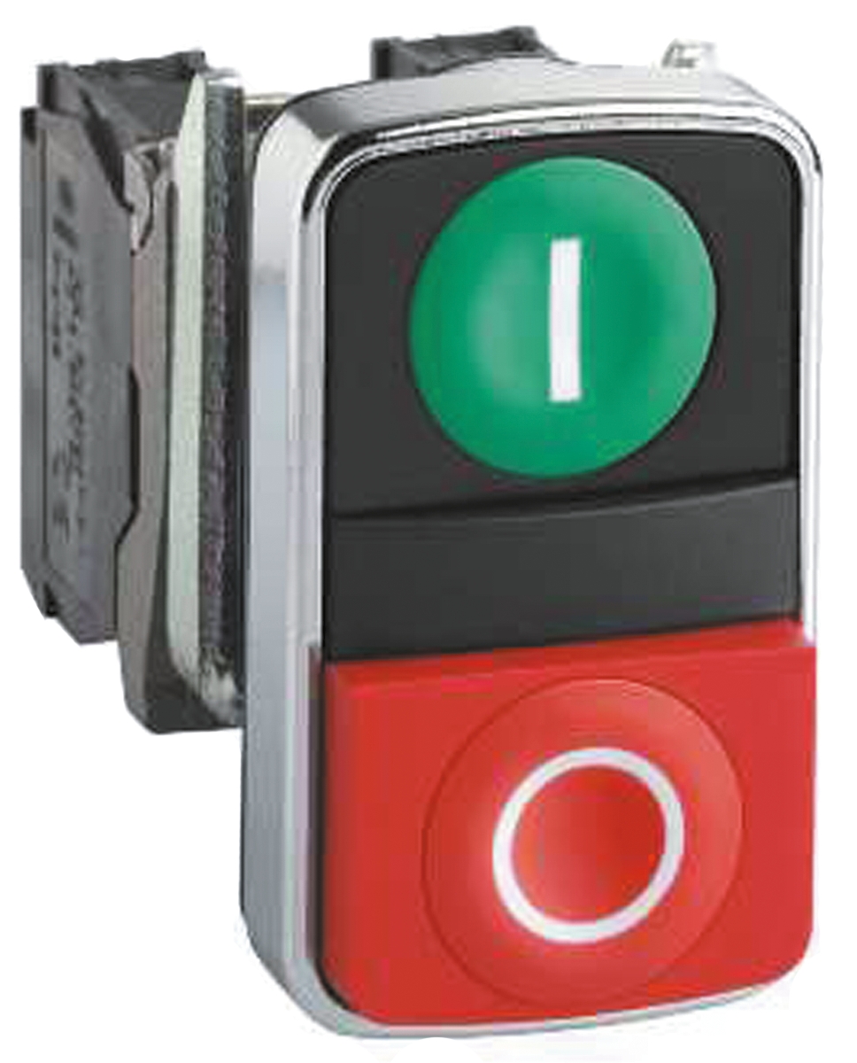 METAL FLUSH TWO BUTTON GREEN/RED