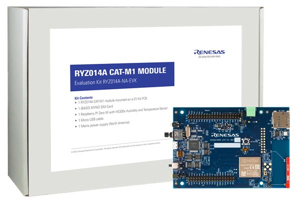 Renesas Electronics Evaluation Kit for RYZ014A Cat-M1 Module (North America Version) Dual LTE (Cat M1 and NB-IoT)