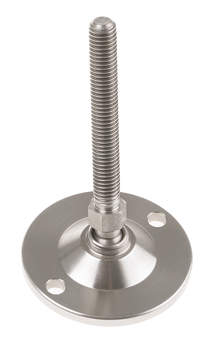 Nu-Tech Engineering M8 50 mm Dia. Adjustable Foot, Stainless Steel, 300 kg Static Load Capacity 10 ° Tilt Angle