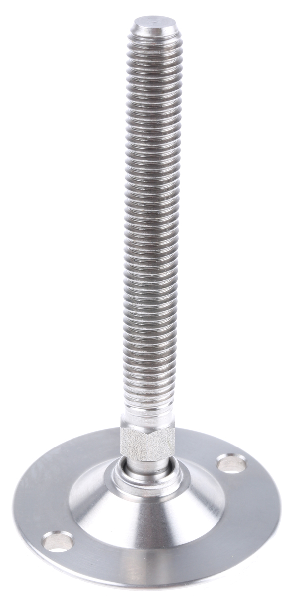 Nu-Tech Engineering M10 50 mm Dia. Adjustable Foot, Stainless Steel, 500 kg Static Load Capacity 10 ° Tilt Angle