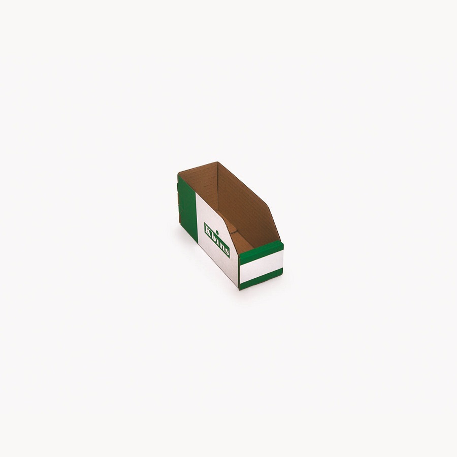 Kbins Cardboard Recycle Bin, 200 mm x 75 mm x 100 mm, White, Green
