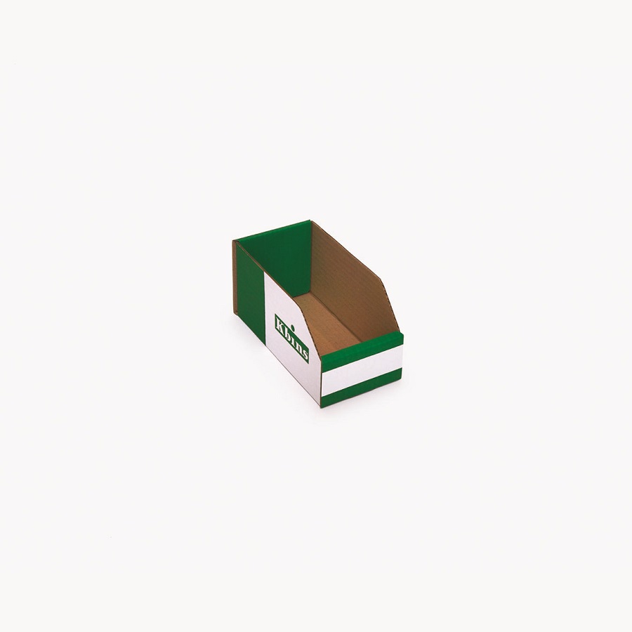 Kbins Cardboard Recycle Bin, 200 mm x 100 mm x 100 mm, White, Green