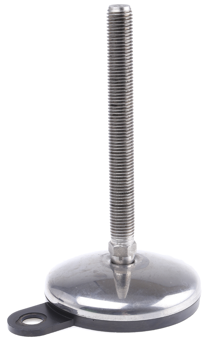 Nu-Tech Engineering M16 100 mm Dia. Adjustable Foot, Stainless Steel, 1000 kg Static Load Capacity 3.5 ° Tilt Angle