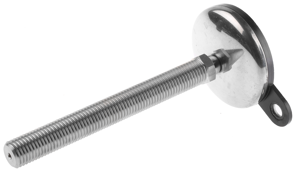 Nu-Tech Engineering M24 100 mm Dia. Adjustable Foot, Stainless Steel, 1000 kg Static Load Capacity 3.5 ° Tilt Angle