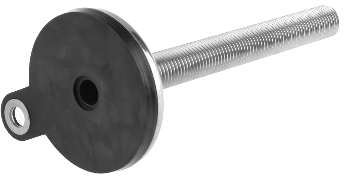 a205014 Nu-Tech Engineering M24 100 mm Dia. Adjustable Foot, Stainless Steel, 1000 kg Static Load Capacity 3.5 ° Tilt Angle