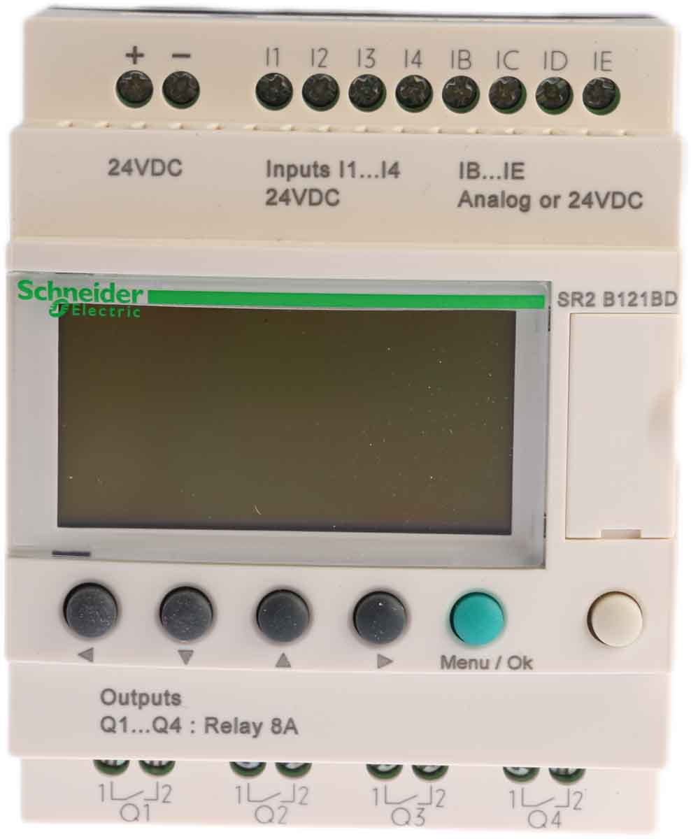 sr2packbd Schneider Electric Zelio Logic 2 Series PLC CPU for Use with Zelio 2, Relay Output, 8 (Up → 8 Digital, Up