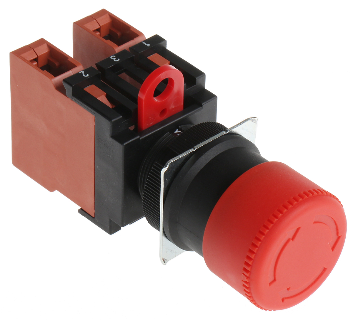 Omron A22E Series Twist Release Emergency Stop Push Button, Panel Mount, 22 mm Cutout, 2 NC, IP65