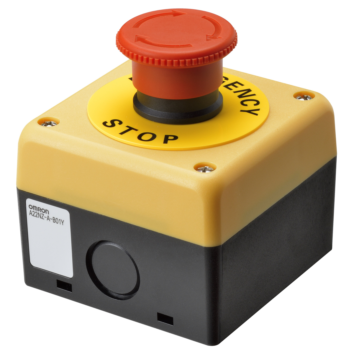 Omron A22NE-P Series Twist Release Emergency Stop Push Button, Surface Mount, 22 mm Cutout, 2 NC, IP65