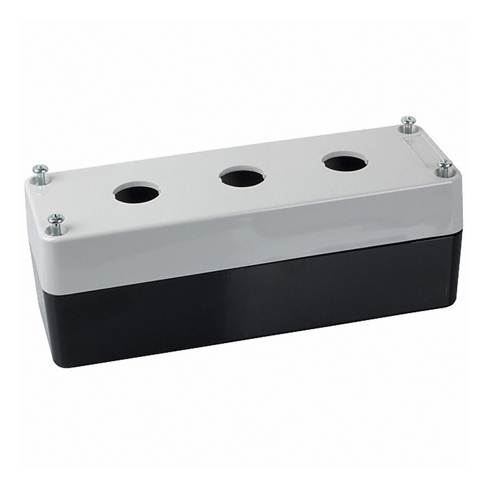 Omron White, Black A22Z Control Station Enclosure - 3 Hole 22 mm Diameter
