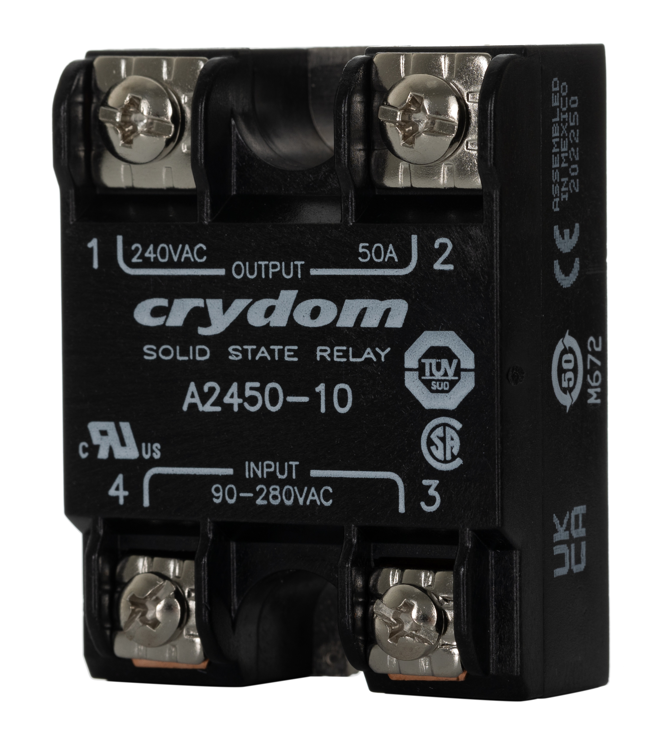 a2450-10 Sensata / Crydom 1 240 VAC Series Solid State Relay, 50 A Load, Panel Mount, 280 Vrms Load, 280V ac Control