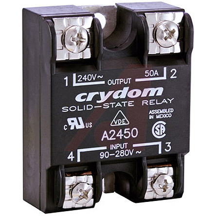 Sensata / Crydom 1 Series Solid State Relay, 50 A Load, Panel Mount, 280 Vrms Load, 280Vrms Control