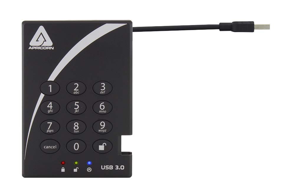 Apricorn Aegis Bio 3 Portable 2 TB External Portable Hard Drive