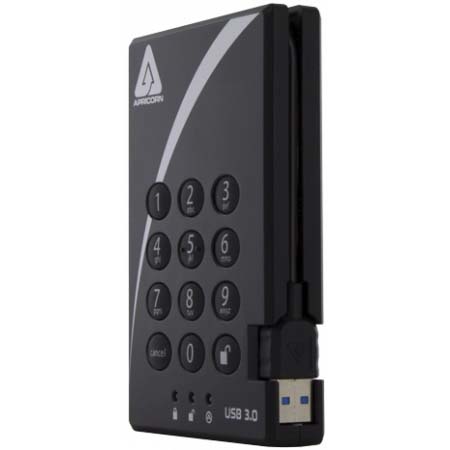 a25-3pl256-2000 Apricorn Aegis Bio 3 Portable 2 TB External Portable Hard Drive
