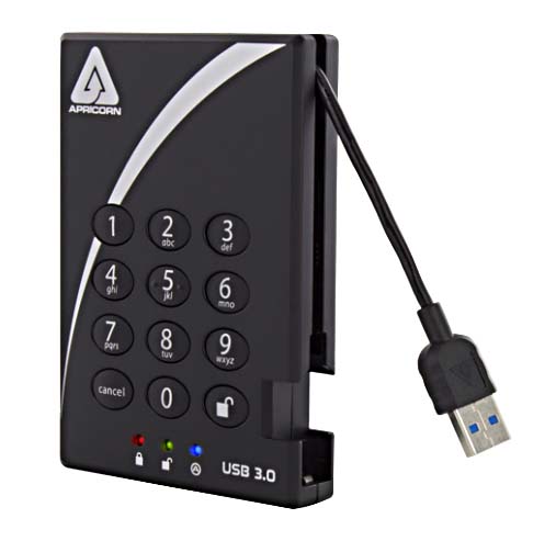 a25-3pl256-2000 Apricorn Aegis Bio 3 Portable 2 TB External Portable Hard Drive
