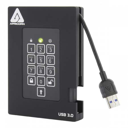 a25-3pl256-2000f Apricorn Aegis Bio 3 Portable 2 TB External Portable Hard Drive