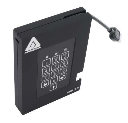 a25-3pl256-2000f Apricorn Aegis Bio 3 Portable 2 TB External Portable Hard Drive