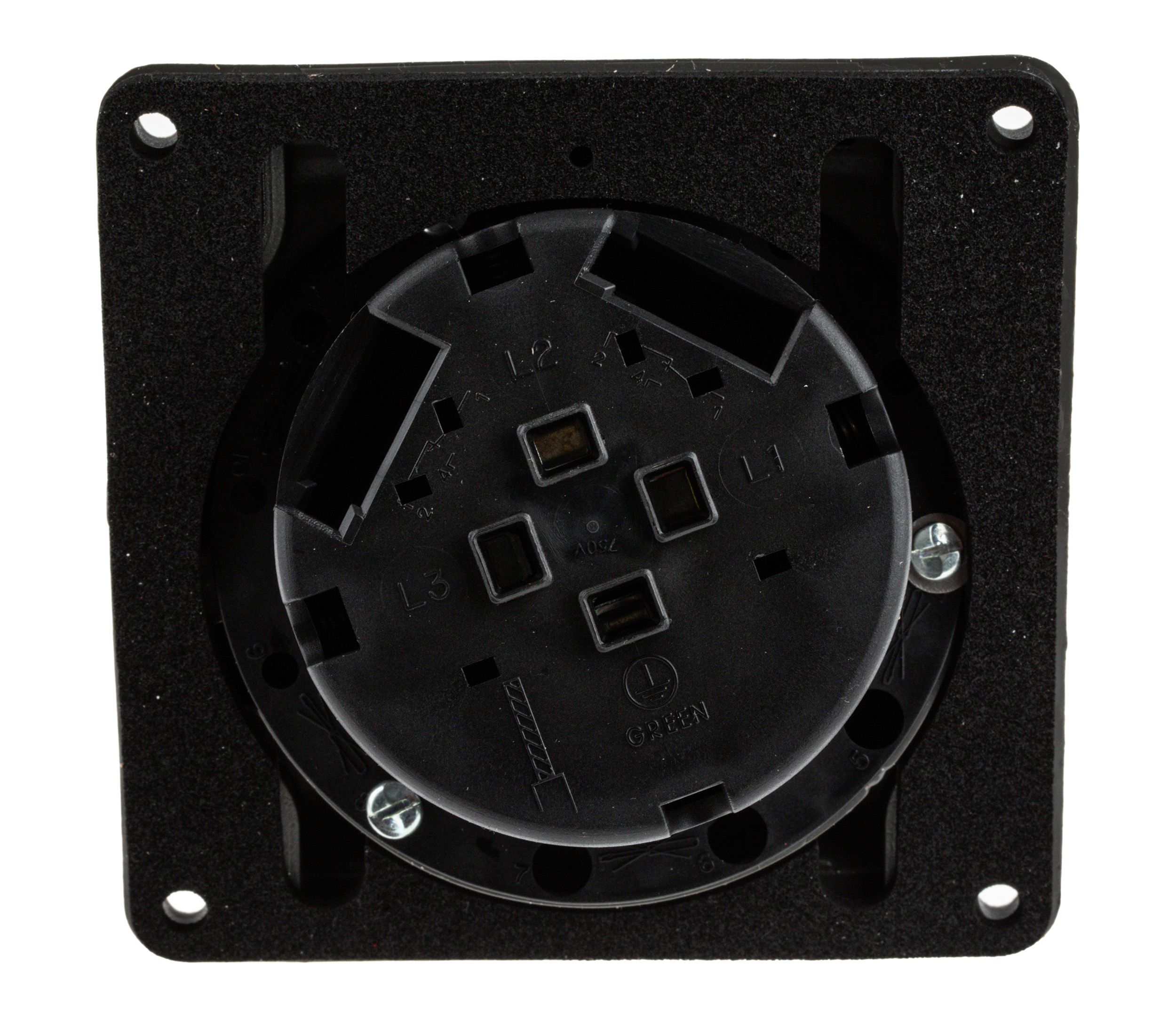0-522-03 Legrand Right Angle Switchable IP55, IP44 Industrial Interlock Socket 3+E, 16A, 415V