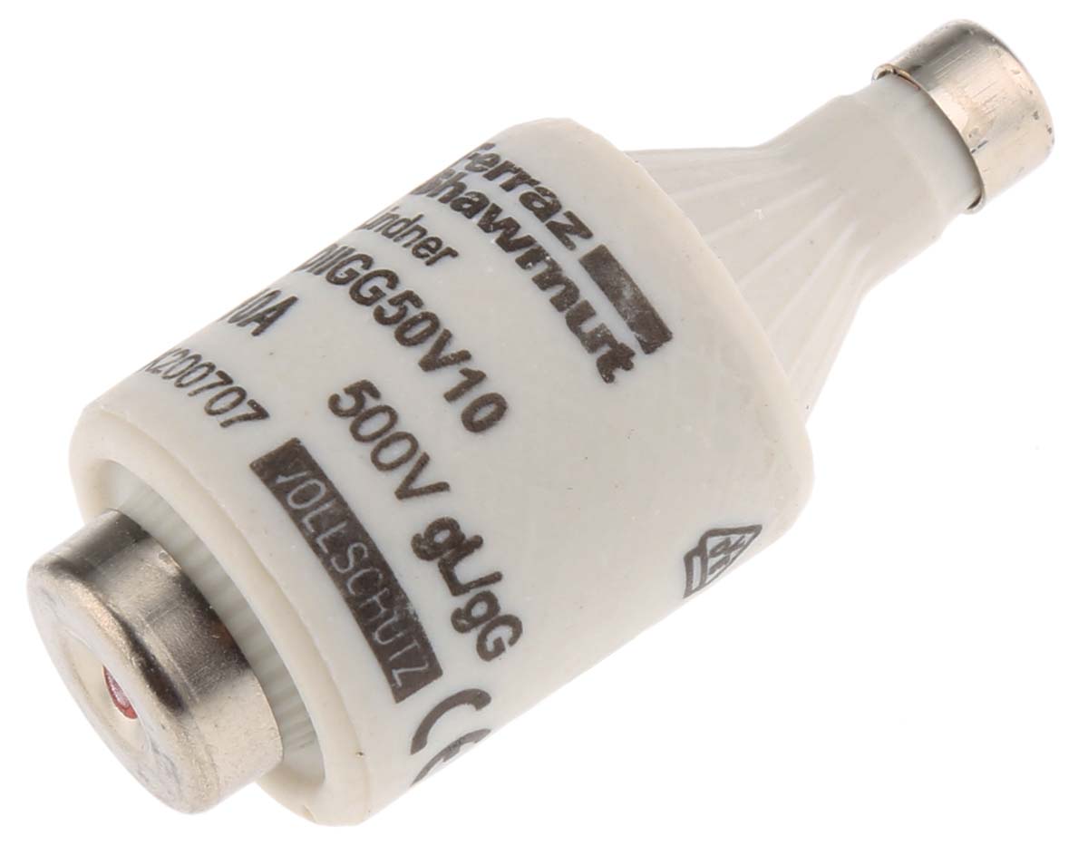 k200707 Mersen 10A D2 Diazed Fuse, E27 Thread Size, 500V