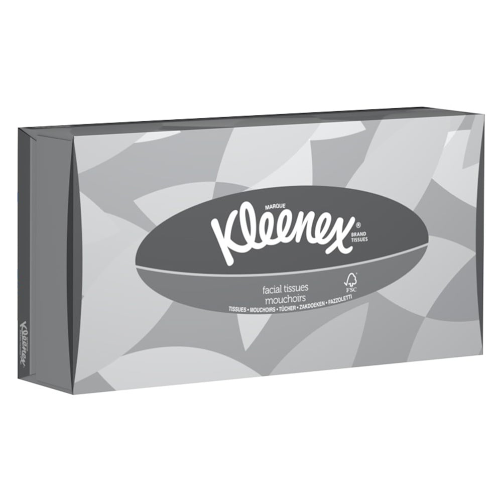 KLEENEX White Facial Tissues, Box of 100
