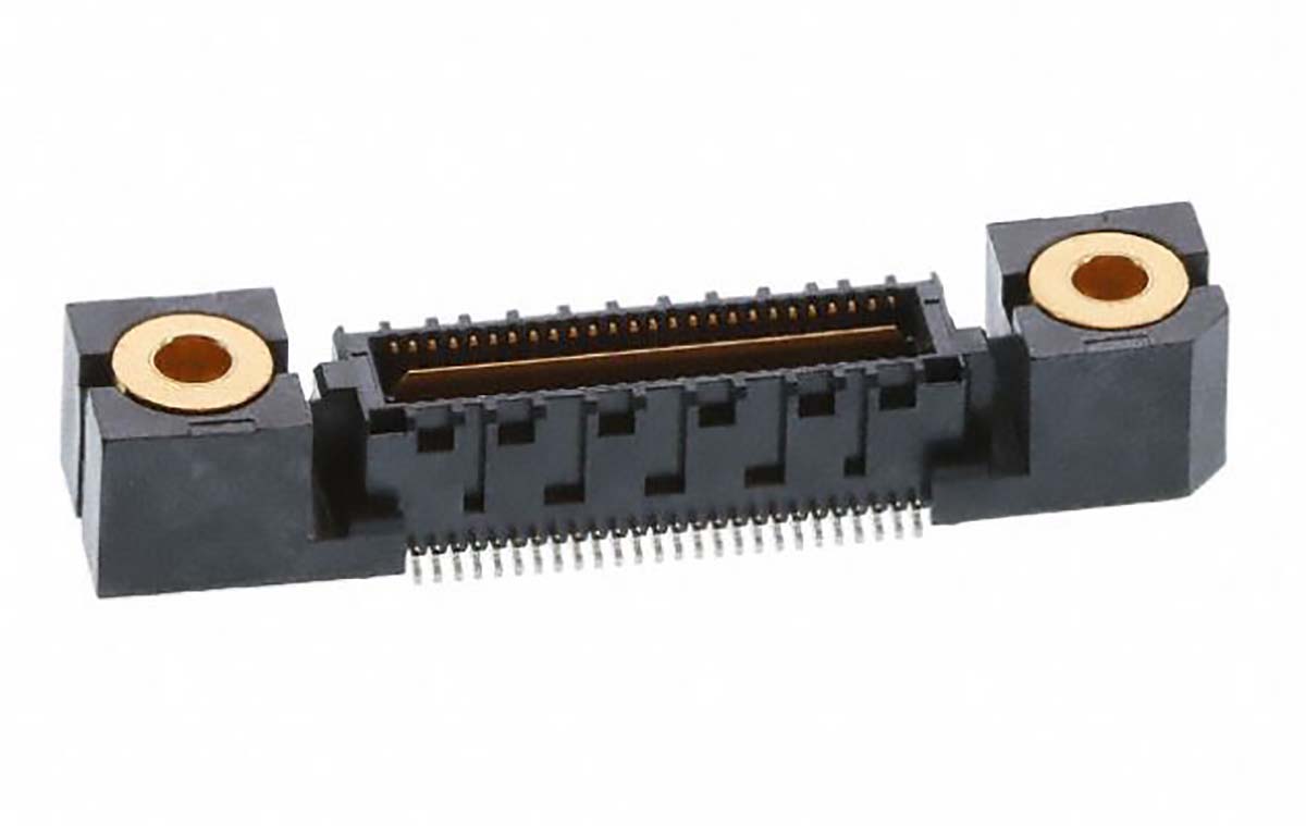 Samtec QMS Series Straight Surface PCB Header, 52 Contact(s), 0.64 mm Pitch, 1 Row, Shrouded