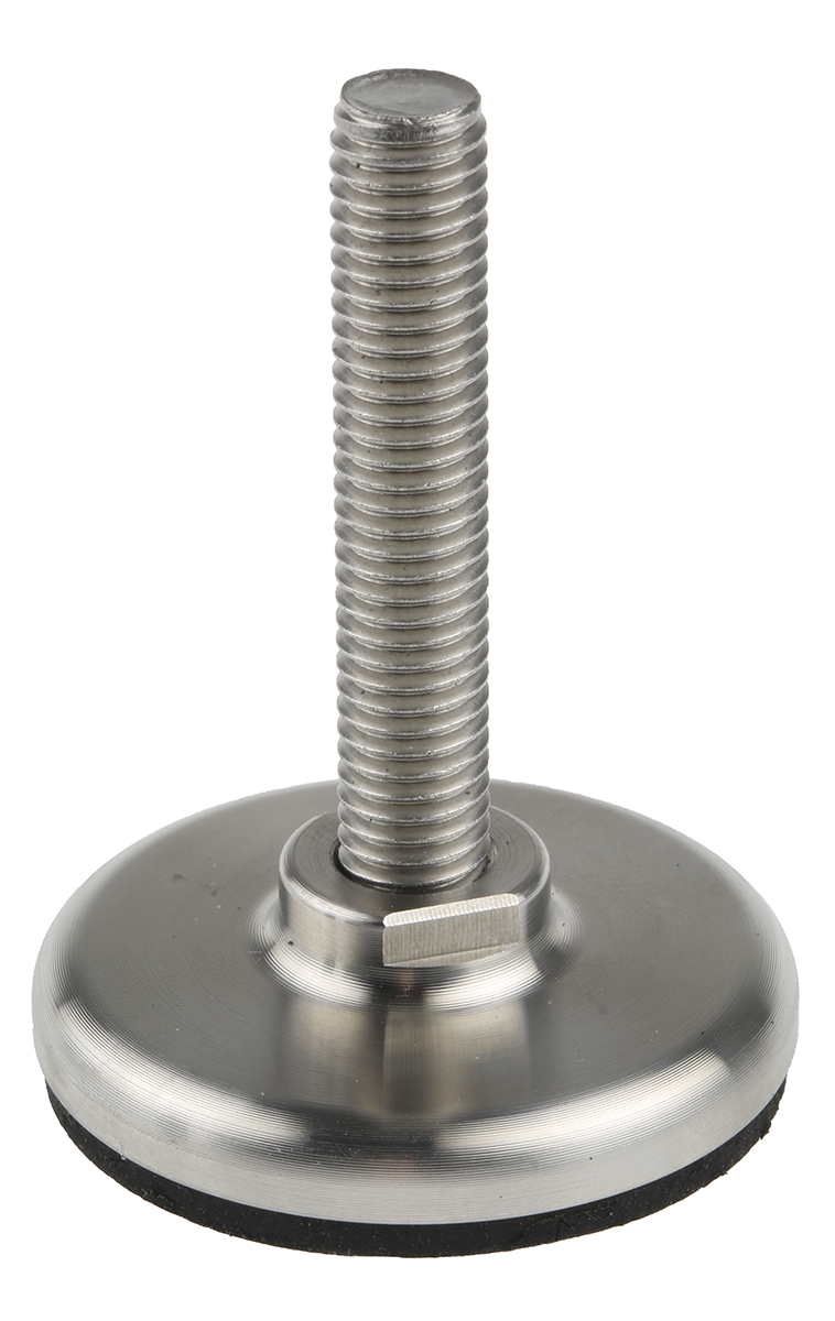Nu-Tech Engineering M8 40 mm Dia. Adjustable Foot, Stainless Steel, 450 kg Static Load Capacity