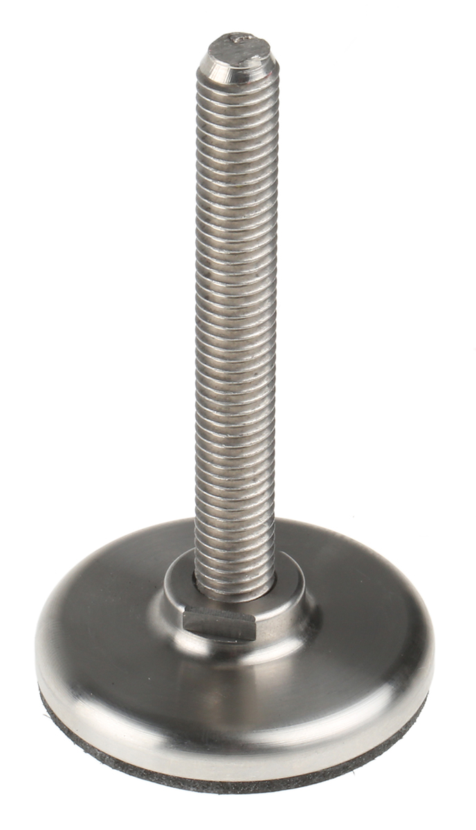 Nu-Tech Engineering M8 40 mm Dia. Adjustable Foot, Stainless Steel, 450 kg Static Load Capacity