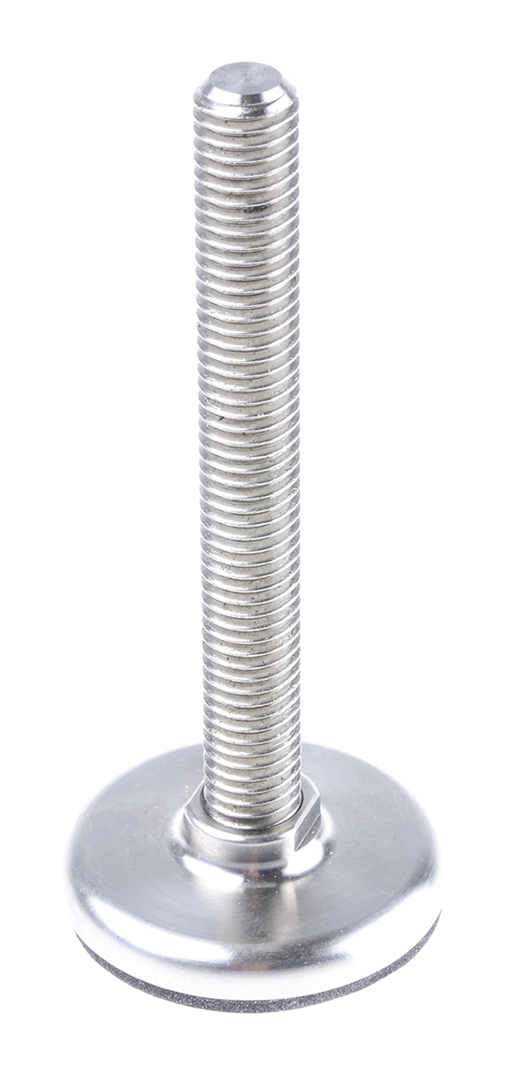 Nu-Tech Engineering M10 40 mm Dia. Adjustable Foot, Stainless Steel, 600 kg Static Load Capacity