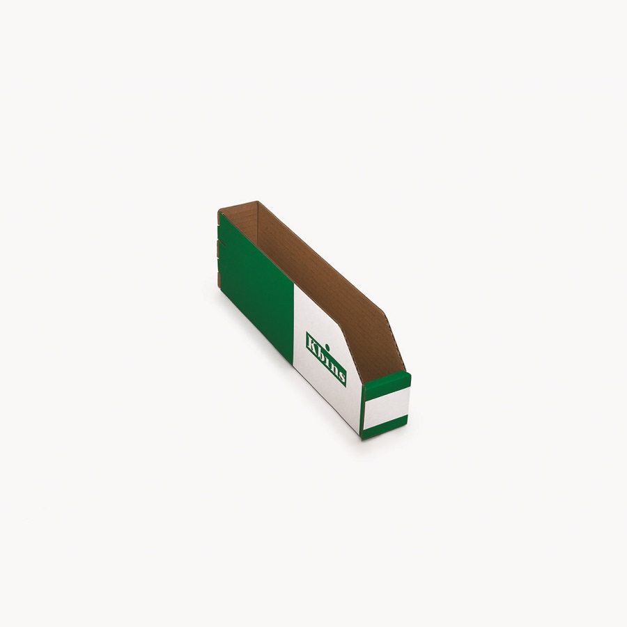 Kbins Cardboard Recycle Bin, 300 mm x 50 mm x 100 mm, White, Green