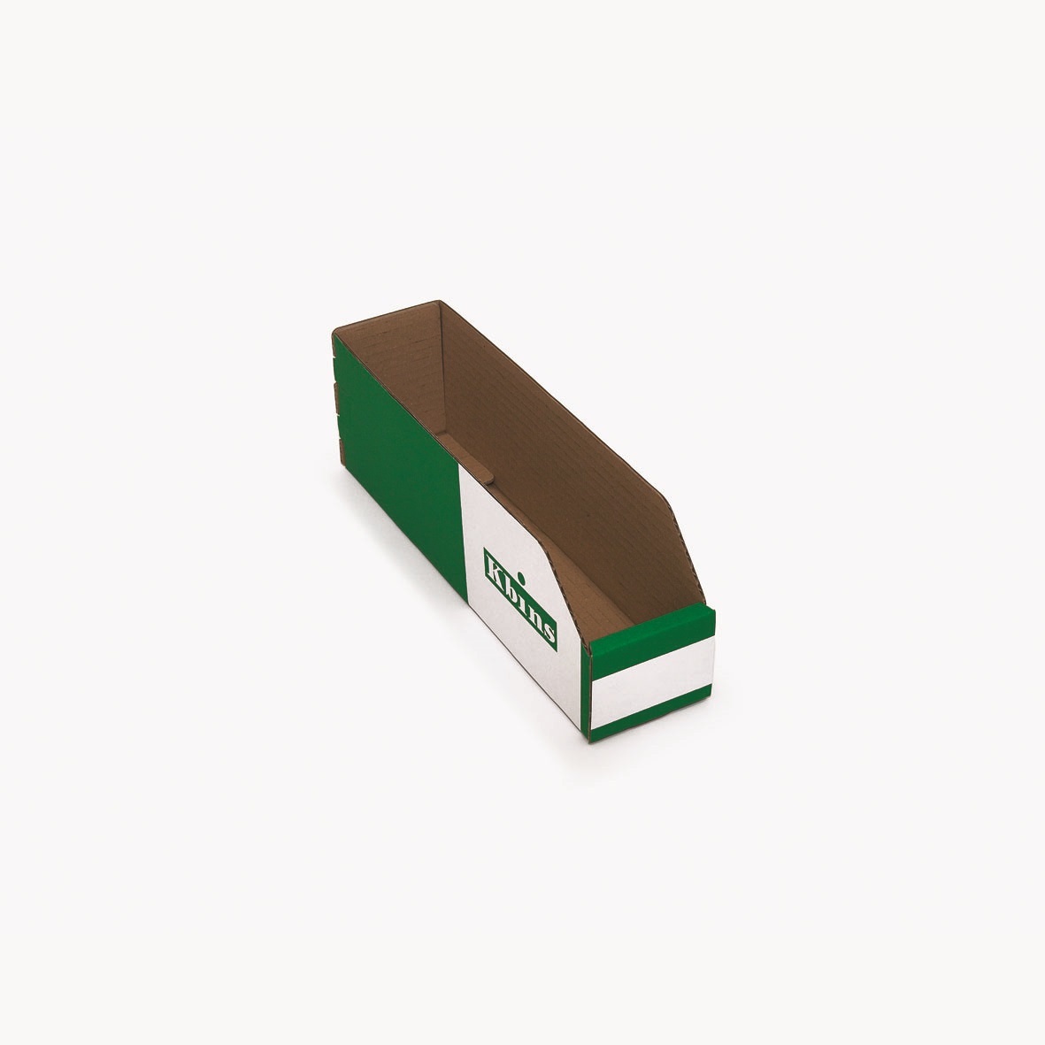 Kbins Cardboard Recycle Bin, 300 mm x 75 mm x 100 mm, White, Green
