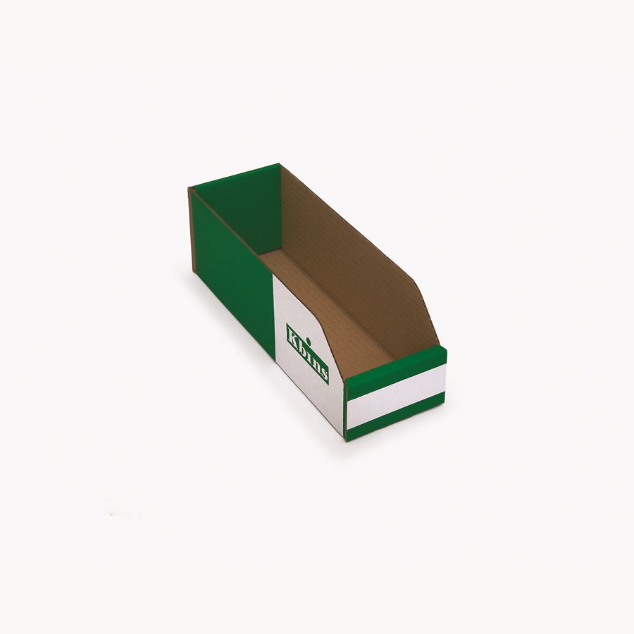Kbins Cardboard Recycle Bin, 300 mm x 100 mm x 100 mm, White, Green