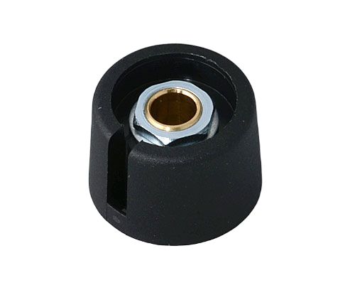 OKW 23 mm Knob Diameter Black Potentiometer Knob for 6.35 mm Shaft Circular, A3023639