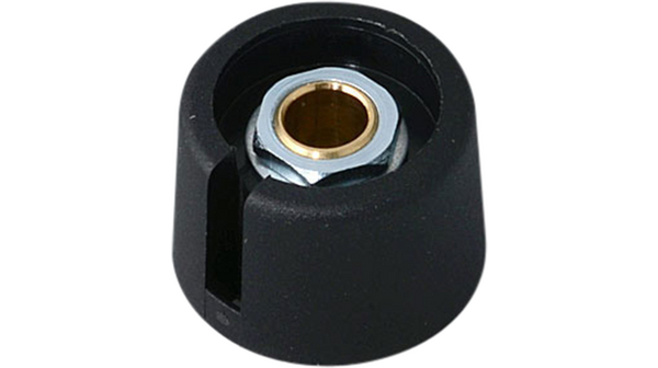 OKW 23 mm Knob Diameter Black Potentiometer Knob for 6.35 mm Shaft Round Shaft, A3023639